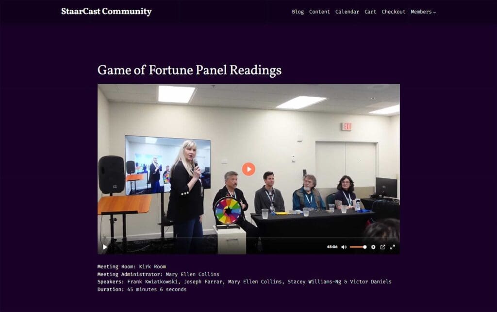 StaarCon 5 Game of Fortune as seen on StaarCast.